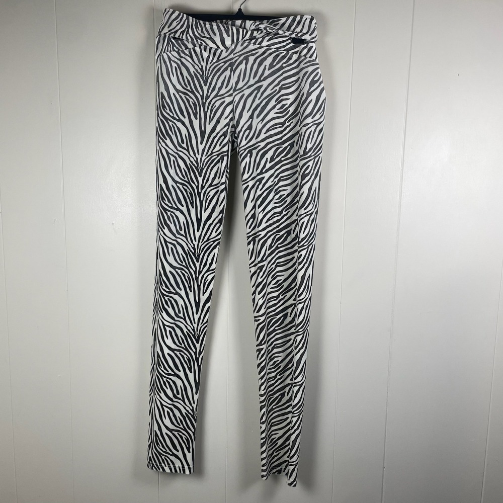 Shane Justin Zebra Print Leggings Pants Women's XL Black White‎ Stretch